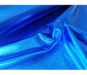 Folienjersey Metallic Webware Waben blau